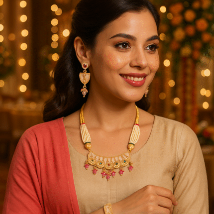 Necklace Set with Red Beads