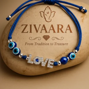 Blue Evil Eye LOVE Charm Adjustable Bracelet for Protection & Style