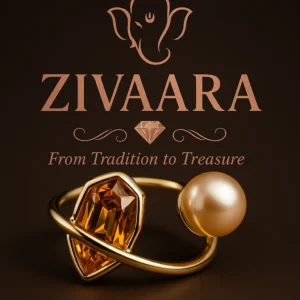 Gold Plated Pearl & Citrine Gemstone Open Ring – Elegant Statement Jewelry