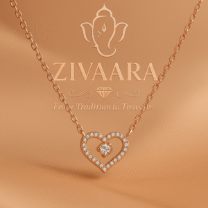 Rose Gold Heart Pendant Chain Necklace for Women – CZ Stone