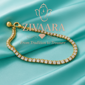 Gold-Plated Stone Anklet for Women – Trendy Payal Design Single Piece