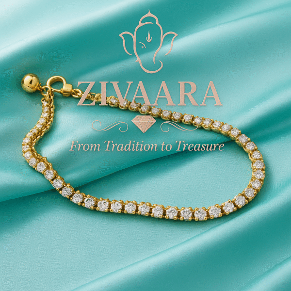 Gold-Plated Stone Anklet for Women – Trendy Payal Design Single Piece