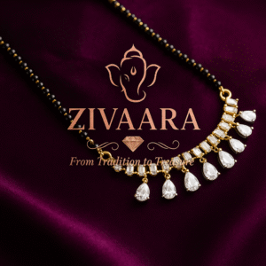 Gold-Plated Mangalsutra with CZ Drops – Stylish Bridal Wear