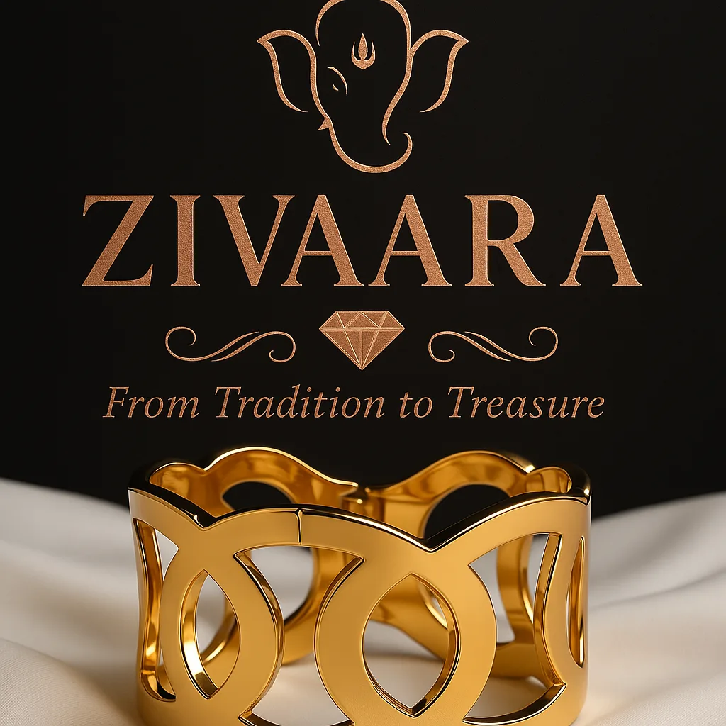 Gold Plated Open Design Kada Bracelet for Women – Elegant Statement Jewelry