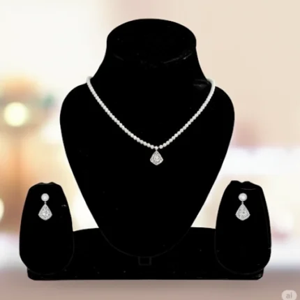 Pearl Necklace Set with Teardrop