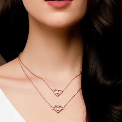 Heart Pendant Necklace Set