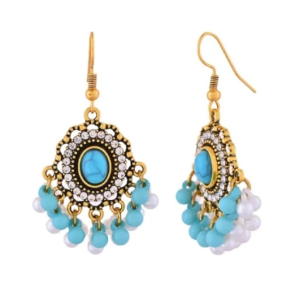 Turquoise Blue Choker Necklace Set