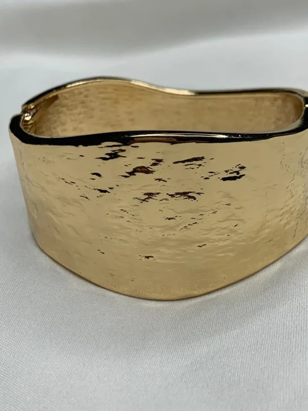 Luxurious Gold Plated Hammered Bracelet – Zivaara Jewelry - Image 3