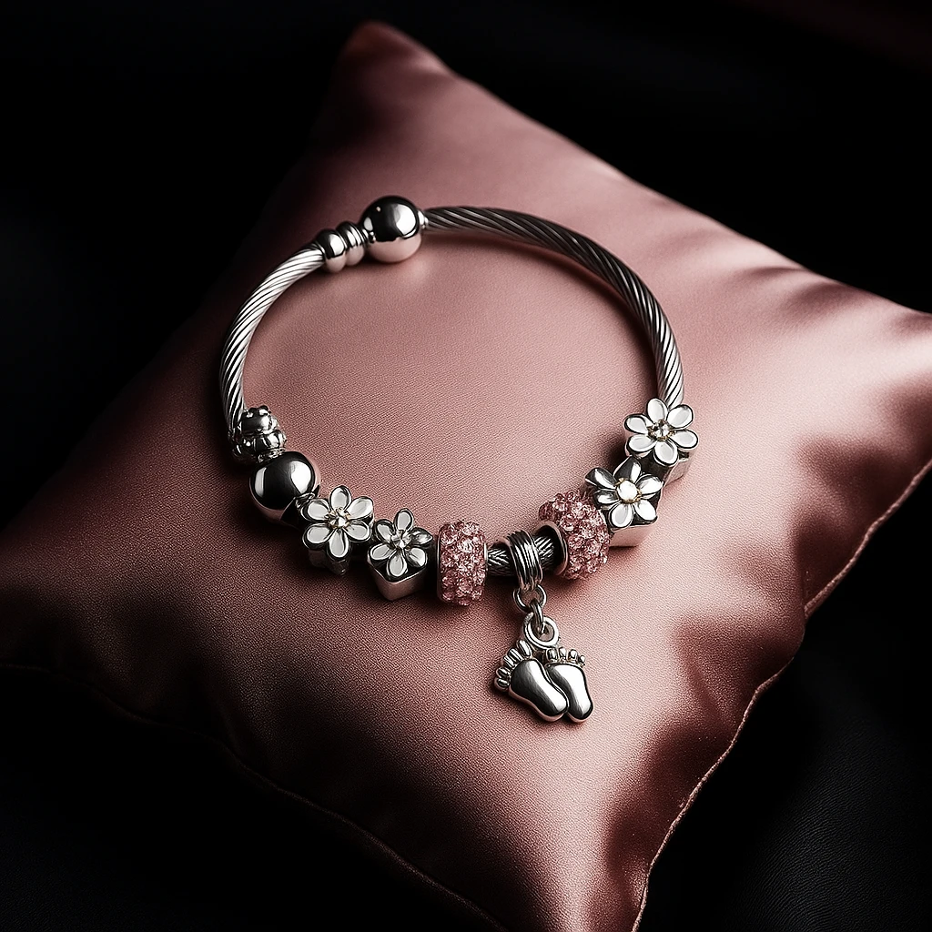 Baby Feet Charm Bracelet
