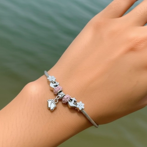 Baby Feet Charm Bracelet