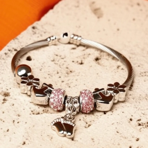 Baby Feet Charm Bracelet