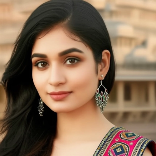 Pair of multicolor bohemian oxidized jhumka earrings with colorful enamel and dangling beads on white background