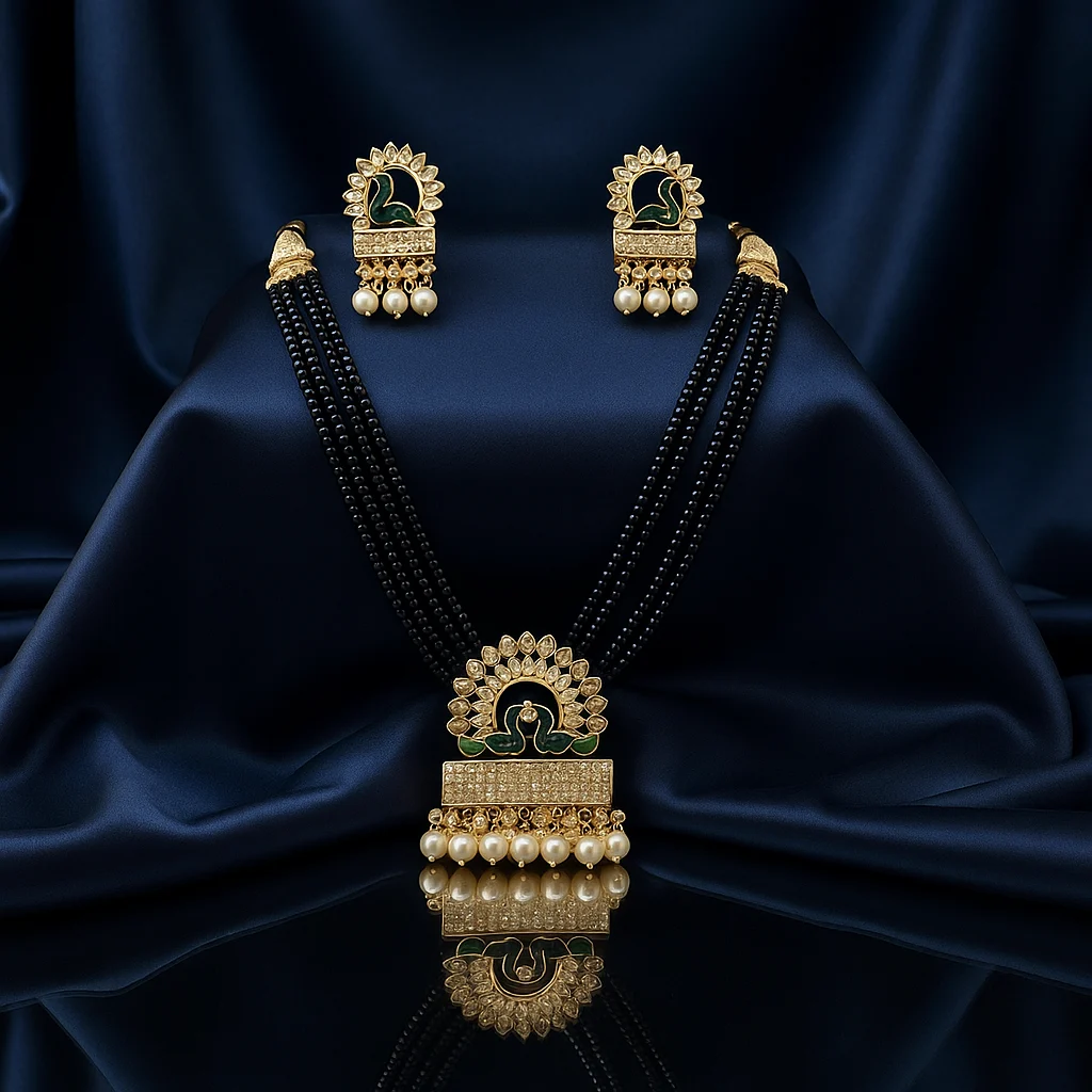 peacock necklace with earrings