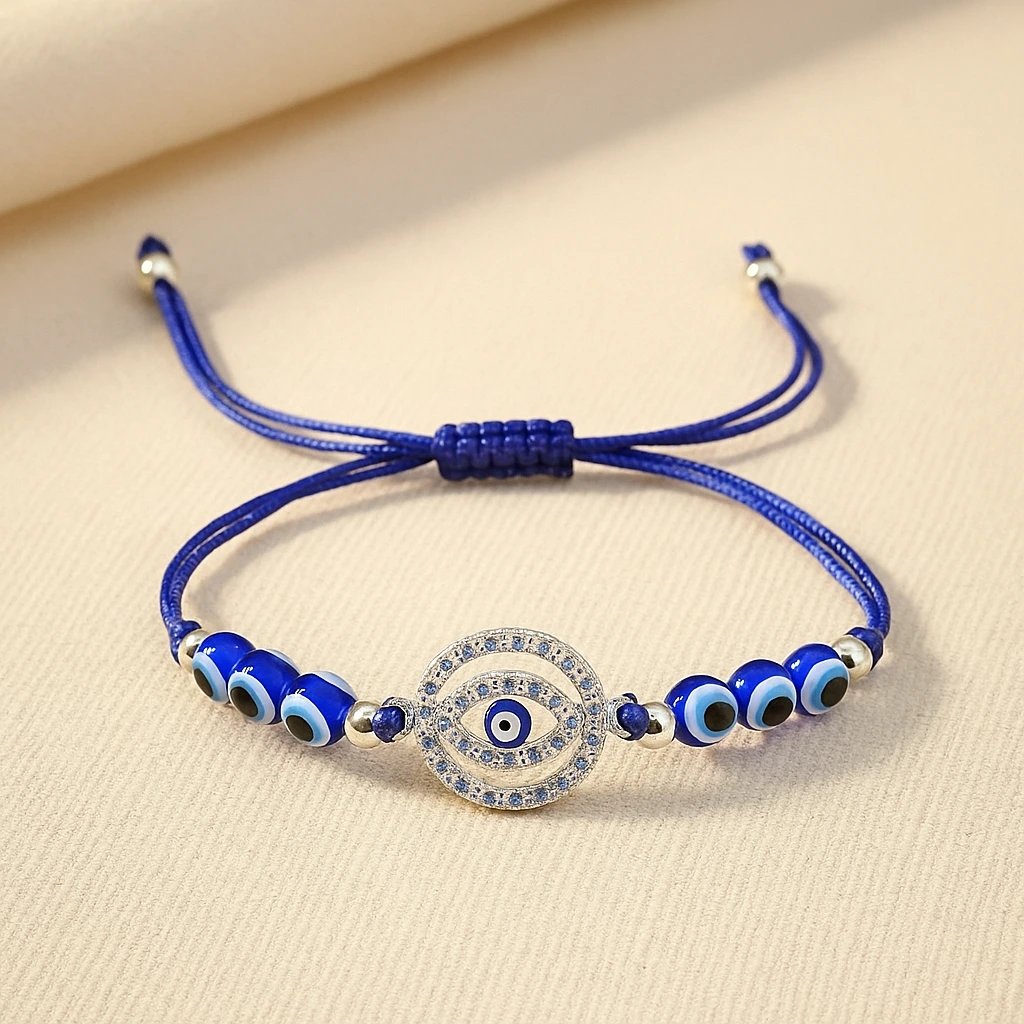 Blue Nazar Battu Bracelet with Evil Eye Beads – Stylish Protection Jewellery