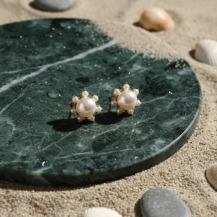 earrings pearl floral