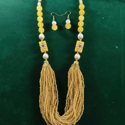 Kundan Tassel Necklace Set