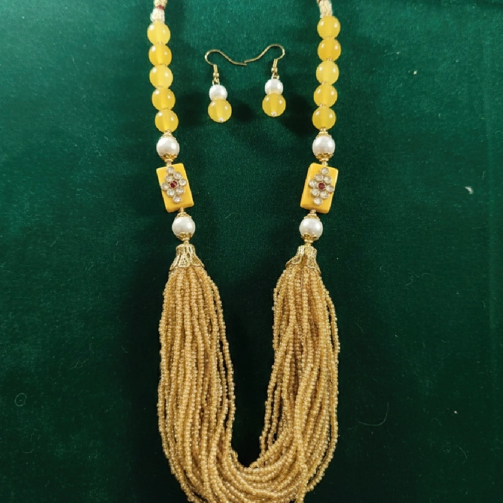 New Project (94) Kundan Tassel Necklace Set